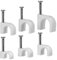 URAQT Clips para Clavos para Cables, Paquete de 600 Abrazaderas para Clavos Redondos Soportes para Cables con Clips para Cables enchufables de 4 mm, 6 mm, 8 mm