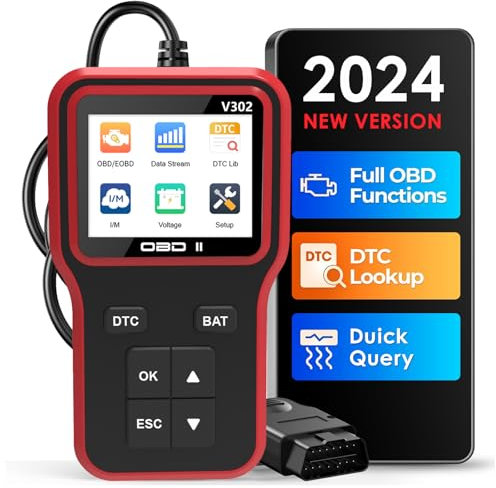 HyAdierTech OBD2 Diagnostic Auto Valise Voiture, V302 Scanner Universel Lecteur Code Voiture, OBD Diagnostic Auto Multimarque, Outil de Diagnostic pour Tous Les protocoles OBDII Voitures Depuis 1996