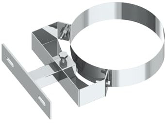 Wandhalter verstellbar, Wandabstand 50-150mm für doppelwandige Schornsteinrohre mit Ø 250mm Außendurchmesser, Edelstahl