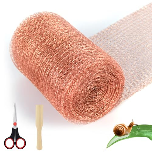 ZHAO GE Schneckenschutz Hochbeet, 12m x 12.7cm Schneidbares Kupferdraht Gegen Schnecken, Kupferband Gegen Schnecken für Verhindern Gartenmaus Nacktschnecken Vögel Schnecken Insekt