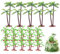 15Pcs Palm Tree Cake Decorations – Coconut Tree Cupcake Toppers, Mini Palm Tree Landscape Models for Cake Decorating, Beach & Tropical Theme Party, Aquarium & Home Décor