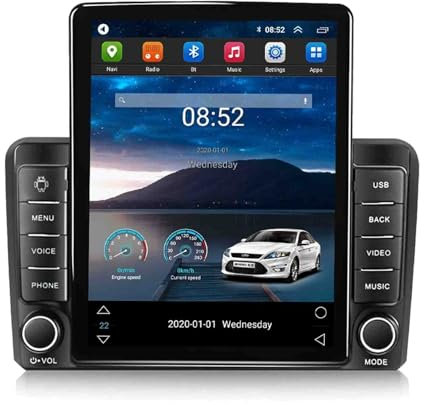 Autoradio 2 Din Android 14 9.7 pollici Touchscreen per Audi A3 2008-2012 con CarPlay/Android Auto GPS Navi Bluetooth FM, Wifi Comandi al Volante+Telecamera Posteriore(H-3(2G+32G))