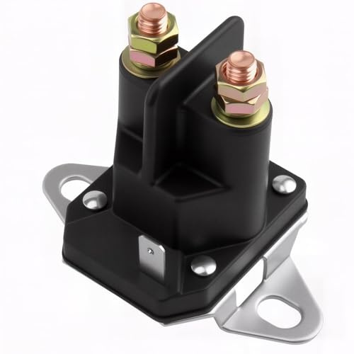 12V Engine Starter Solenoid Relay with Brass Coil – Heavy Duty Starter Relay Solenoid 12V Replacement for Lawn Mowers, ATVs, Utility Vehicles, Snowmobiles, Garden Tractors & Solenoid Repair Kits