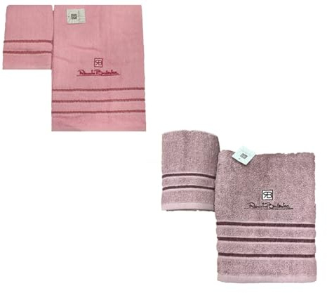 Renato Balestra 2 Set di 2 Asciugamani da bagno (1 viso e 1 bidet) Ass (Rosa-Cipria)