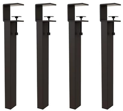 PA-DABAOO Lot De 4 Pieds De Meubles Amovibles En Métal Et Fer, Sans Perçage, Avec Patins Pour Table De 45 Cm, Pour Salle À Manger, Ordinateur, Bureau,Noir