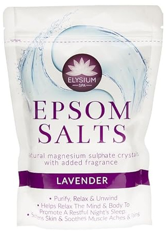 1kg Spa Epsom Salts with Lavender – Relaxing Bath Soak for Muscle Relief & Stress – Calming Aromatherapy with Natural Magnesium Sulfate