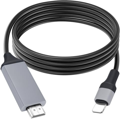 [Apple MFi-Zertifiziert] 2M Light-ning-auf-HDMI-Kabel, HDTV-Kabel für TV, 1080P Plug & Play Digital-AV-Adapter für iPhone 14/13/12/11/XS/XR/X/8/7/6, iPad zu TV/Projektor/Monitor