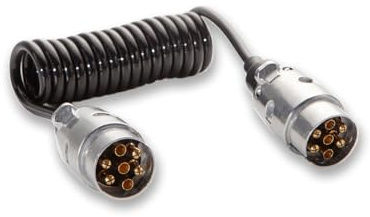 KARFIXON Rallonge Prise Remorque 7 Broches Spirale Extension Câble Rallonge Remorque 12V - ISO 1724 - Mâle a Mâle - 2,0 Mètre