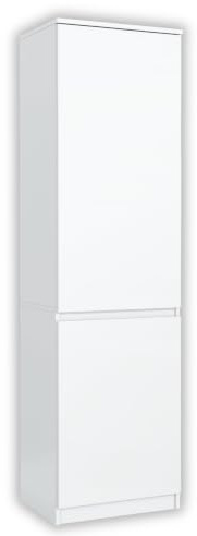 meble masztalerz Hochschrank mit 2 Türen, Weiß 50x39x180 cm | Sideboard Wohnzimmer, Schlafzimmer Schubladenschrank, Kommodenschrank Flur, Möbel für Wohnzimmer, Schrank mit Schubladen