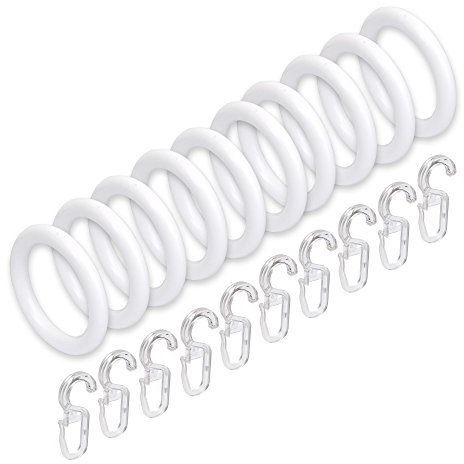 Liedeco Gardinenringe für Gardinenstangen, ø 28 mm, 10 STK weiß