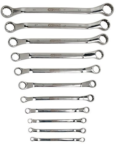 KS Tools 964.1145 Juego de llaves de estrella dobles STAINLESS STEEL, acodadas, 11 pzs