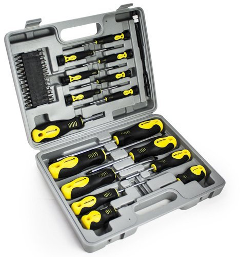 42Pc Screwdriver Bit Set - with Case | Tool Kit Torx Phillips | Precision Slotted Drives | Garage, Workshop, Home | DIY | Multi Use, Hand Tools | Assorted