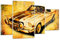 Mehrteilige Bilder auf Glas Auto klassisch Geschwindigkeit Sammler Glasbild 120x70cm Wandbilder Dekoration Wohnzimmer Schlafzimmer Küche Set 4 teilige Groß Wanddeko Wand Art Modern GDL120x70-0528