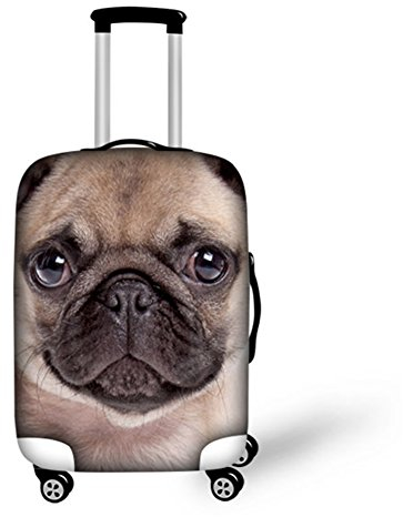 Gepäck Abdeckung Schutz Chaqlin 3D Koffer elastische Abdeckungen Tasche Mops gedruckt waschbar 26 28