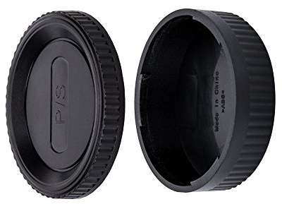 JJC Bouchon de Protection Frontal + Protège-Objectif Arrière pour Pentax K Mount DSLR Caméra & Pentax K Objectif (1 Set)
