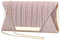 LIGUL Sac du Soir pour Femmes - Embrayage Or, Argenté Brillant pour Filles et Travail (Rose)