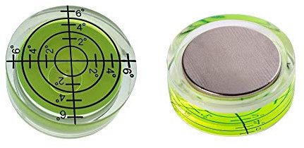 Aoderda 2 Pcs Magnetic Magnet Bubble Level Circular Precision Spirit Level Round Spirit Level Bubble 32 * 12mm for Measuring Instrument