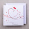 Art Nuvo HOCHZEITSEINLADUNGEN - SATZ 20 St, 135x135mm MIT BEDRUCKBAREN EINLAGEN UND UMSCHLÄGEN FÜR HOCHZEIT – ROTE FOLIE, GEPRESSTES MUSTER AUF METALLICPAPIER, ZAP_DE_07