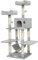 Meerveil Arbre à Chat Griffe de Chat Cadre d'escalade de Chat Planche à Gratter Jouet Boule de Cheveux Suspendu Double Plateforme, Hamac, Hauteur 150cm (Gris Clair)