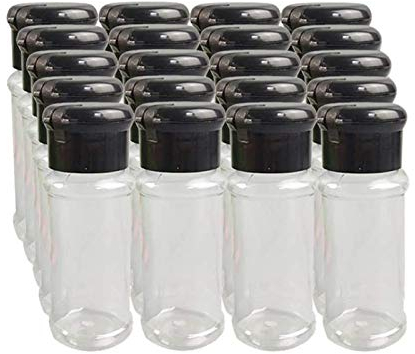 Cuasting Lot de 20 salières et poivrières pour épices 100 ml Noir Pot à poivre Bouteille Barbecue Condiment Cuisine Gadget Outil