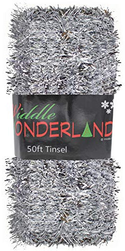 Widdle Wonderland Christmas Tree Tinsel 50ft x 3cm GREAT VALUE - Silver