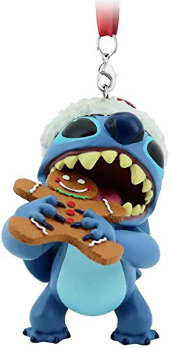 DisneyParks Adorno de árbol de Navidad – Stitch comer pan de jengibre hombre galleta