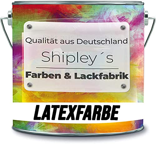 Shipley's Farben & Lackfabrik Latexfarbe Dispersionsfarbe strapazierfähige abwaschbare Wandfarbe in vielen exklusiven Farbtönen (1 l, Schwarz)