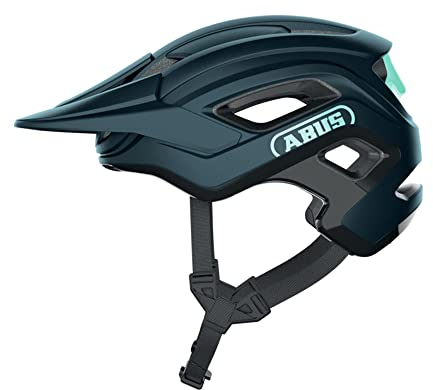 ABUS MTB-Helm Cliffhanger - Fahrradhelm für anspruchsvolle Trails - mit großen Lüftungsöffnungen & TriVider Riemensystem - für Damen und Herren - Blau/Mintgrün, Größe S