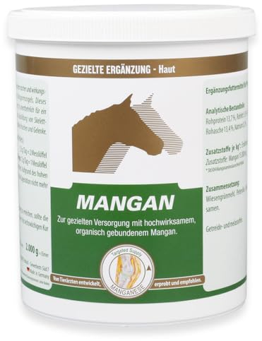 VETRIPHARM Mangan (800 Gramm) - für mehr Wachstum, Abwehr und Stoffwechsel I essenziell für Bildung der Skelettmuskulatur I Getreide- und melassefrei I stabilisiert die Knochen und Gelenke