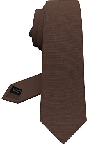 Bow Tie House Premium Herren Krawatte in breiter Ausführung aus Gabardine-Matt-Material für klassische Halsbinden bei Anzügen (74 Trüffelbraun, Breit - 8,5 cm)