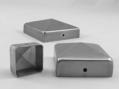 2 Stück Abdeckkappe rostend/Metall (Stahl roh) 60x60mm