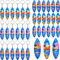 Taiyin 24 Stück Surfbrett-Schlüsselanhänger, PVC, Surfbrett-Rucksack, Schlüsselanhänger mit Strandkosnussbaum-Muster, für Rucksack, Geldbörse, Gepäck, Luau, Strand und Pool-Partys, Surf, Partyzubehör,