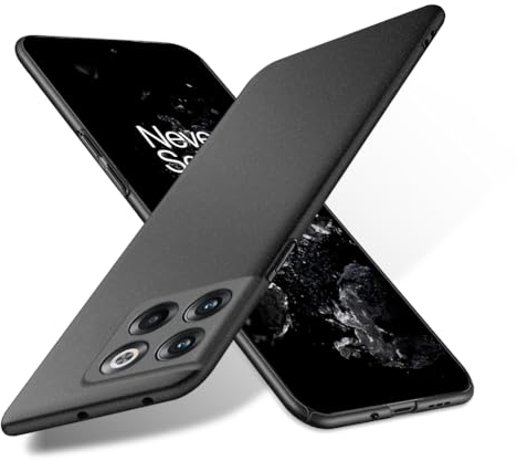 Bastmei Coque pour OnePlus 10T 5G, Ultra-Léger Ultra-Mince Anti-Rayures Antidérapant Protection des Caméras Texture Givrée PC Rigide Coque pour OnePlus 10T 5G (Noir)