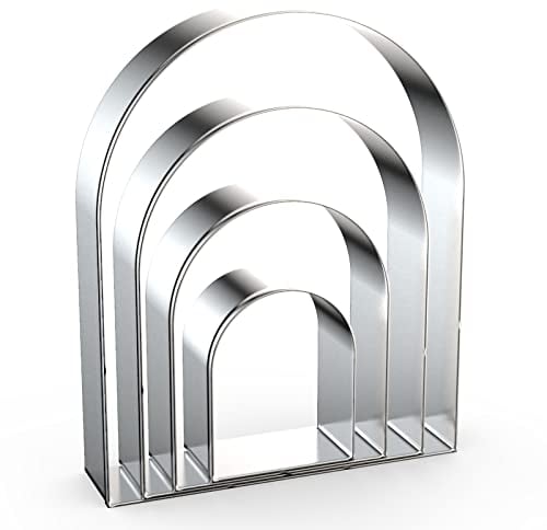 Arch Cookie Cutter Set Large - 5 Inch, 4 Inch, 3 Inch, 2 Inch - Arched Door Geometric Frame Plaque Cookie Cutters Shapes Molds - Stainless Steel