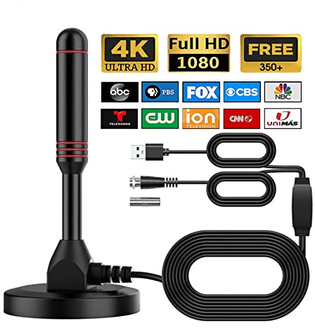 2025 HD Digital TV Antenna for Smart TV, 600+ Miles Range TV Antenna for Local Channels Indoor Outdoor with Strong Magnetic Base,Support 4K 1080p ATSC/ISDB-T/DVB-T/DVB-T2 All Old TVs