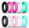 Longbeauty 10 Stk Silikon Ehering 5.7mm Gummi Hochzeit Bands Gummibänder Ring für Sport Outdoor Fitness, Größe 54