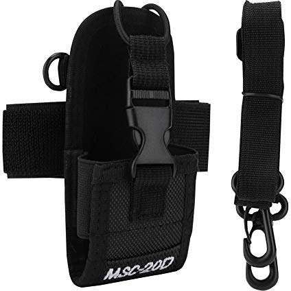 Agatige Walkie Talkie Bag, Universal Two Way Radio Pouch Holder, MSC-20D Nylon Walkie Talkie Holster Lightweight Arm Bag with Armband for Phone Two Way Radio, 4.9×2.56in