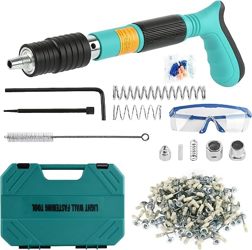 Sparachiodi,Spara Chiodi,Pistola Sparachiodi Con 110 Pezzi Chiodi,Pistola Sparachiodi Manuale In Acciaio Regolabile A 5 Velocità, Utensile Elettrico Per Fissaggio A Parete