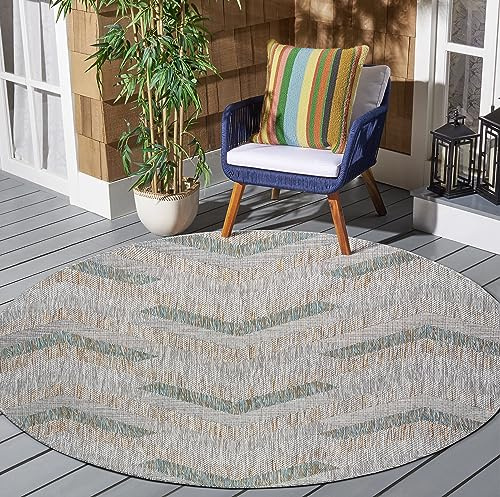 SANAT Melissa Outdoor Teppich Wetterfest - Balkon Teppich Wasserabweisend - Teppich für den Innen und Außenbereich, Terrasse, Garten, Wohnzimmer oder Küche - Multi, 150x150 cm Rund