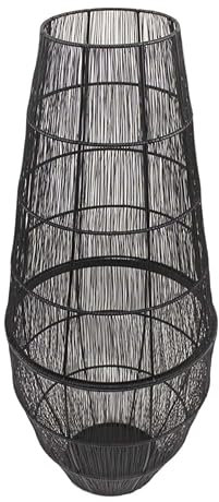 Casa Moro XXL Metall Windlicht Mounia schwarz Ø 42 cm rund Höhe 94 cm | Boho Chic Kerzenhalter extra groß | Wohn-Deko dekorativer Blickfang extravagante Drahtlaterne | IR-6609