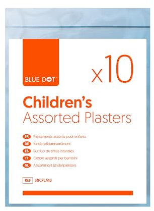 Blue Dot Assorted Children's Plasters 10-Piece