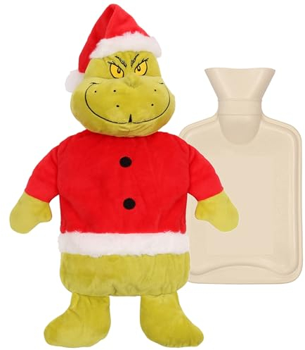 Grinch Hot Water Bottle with Soft Cover, Natural Rubber 1L