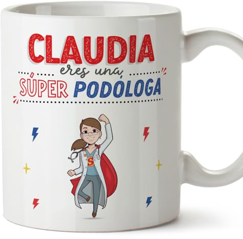 MUGFFINS Tazas Personalizadas para PODÓLOGA mujer - En Español - ¡Eres Súper! - 11 oz / 330 ml - Regalo Personalizable original y divertido