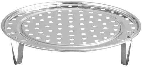 Rejilla de acero inoxidable para cocer al vapor,Bandeja redonda con pata extraíble para cocer al vapor para verduras albóndigas pescado marisco(18cm)