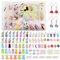 TRUBUY Charms Anhänger Set, 100 Stück Resin Bubble Tea Pilz Bär Basteln mit 151PCS Heimwerker Zubehör für Ohrringe Armbänder Halsketten Schlüsselanhänger und Schmuckherstellung