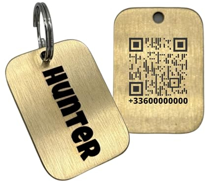Medalla QR Code de latón para perros y gatos (Placa)
