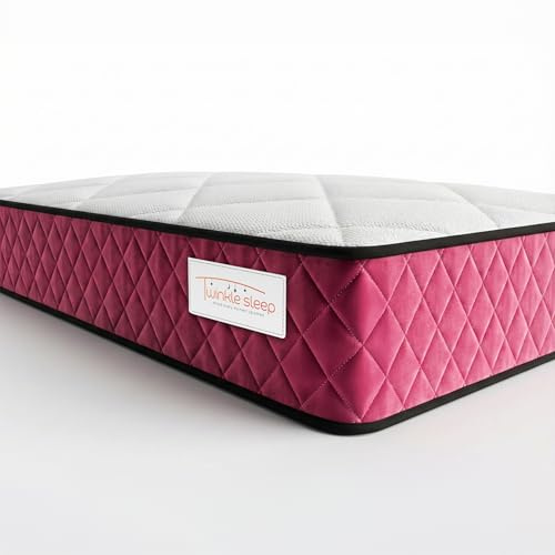 Twinklesleep Kids' Memory Foam Mattress, Single, 20 cm Thick, Pink | 190 x 90 x 20cm, Gentle Support for Deep Sleep, Orthopaedic Design for Body Alignment & Comfort, Breathable, UK Made