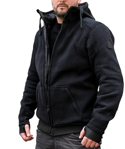 Mycl Turell Motorrad-Hoodie Zipper - Motorradjacke Herren - CE Protektoren, DuPont™ Kevlar® Verstärkung, YKK-Zip, Motorrad Jacke Männer - Motorrad Hoodie - Biker Hoodie - Stylisch & Sicher