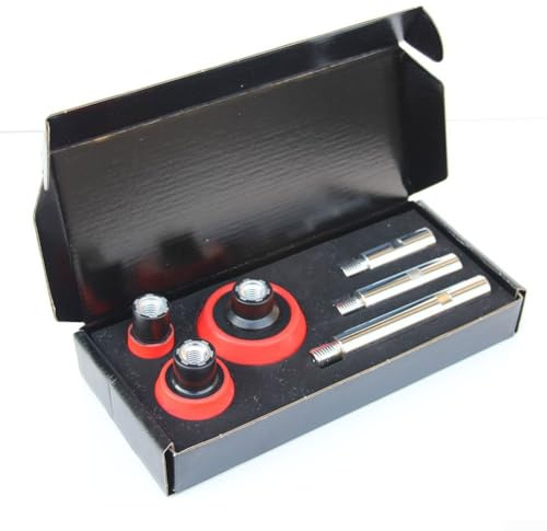 SPORTARC Winkelschleifer-Verlängerung Verbindungsstangen & Polierpad, für M14 75/100/140 mm Gewindeadapter Verlängerungswelle Rückseite Polierpad Set