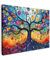 MuchoWow© Leinwand 70x50 cm Deko Schlafzimmer Aesthetic Leinwandbilder Wohnzimmer Gemälde Foto Geschenk Living Room Decoration Kunst - Baum des Lebens - Blumen - Hippie